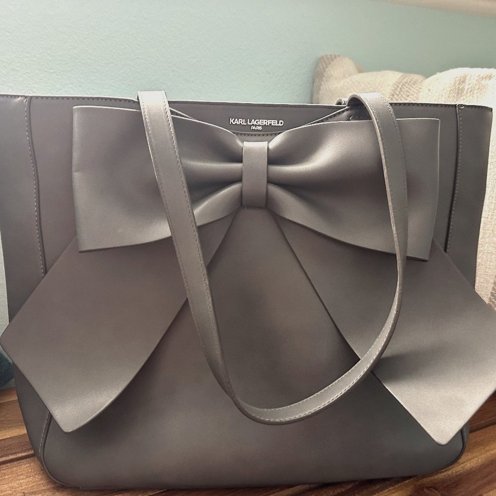 Karl Lagerfeld gray tote